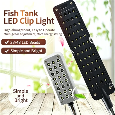 Akuarium Lampu klip diketuai kecil